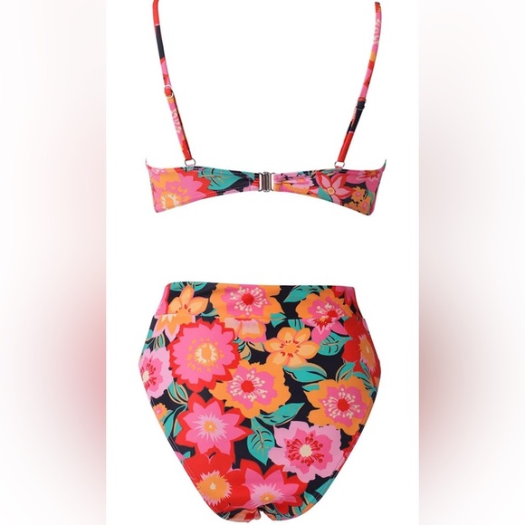 MOSHENGQI Women High Wasited Swimsuit Shoulder Strap 2 Piece High Cut String - Picture 5 of 7